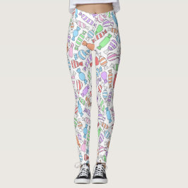 Pastellfärgade godisar leggings