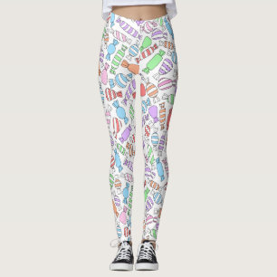 Pastellfärgade godisar leggings