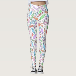 Pastellfärgade godisar leggings