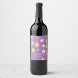 Pastellfärgade juldekorationer Snöflingor Violetta Vinflaska Etikett