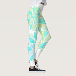 Pastellfärgade kronblad Blommönster Leggings