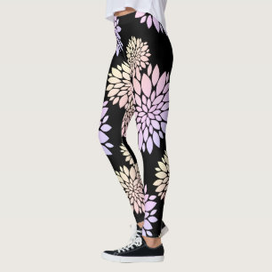 Pastellfärgade kronblad Blommönstrade leggings