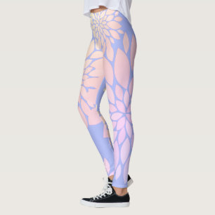Pastellfärgade kronblad Blommönstrade leggings
