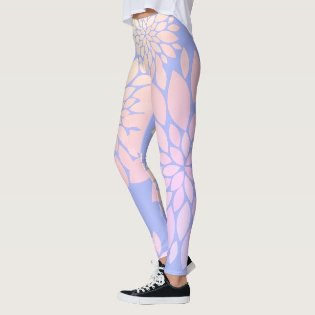 Pastellfärgade kronblad Blommönstrade leggings (Vänster)