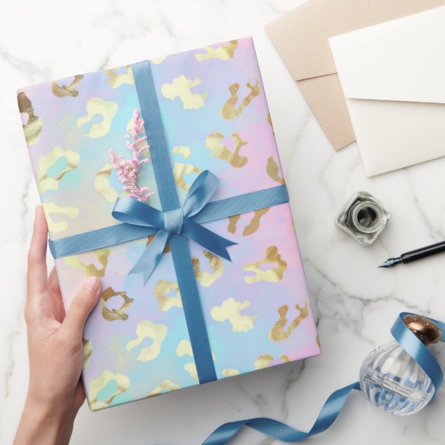 Pastellfärgade Leopardsjals Presentpapper (Gifting)