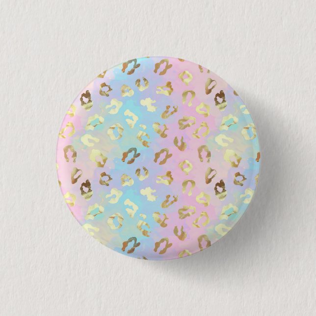 Pastellfärgade Leopardskinnsbandana Knapp (Framsida)