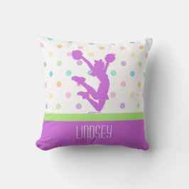 Pastellfärgade lilor Polka-Pricker jubel/Pom med Kudde