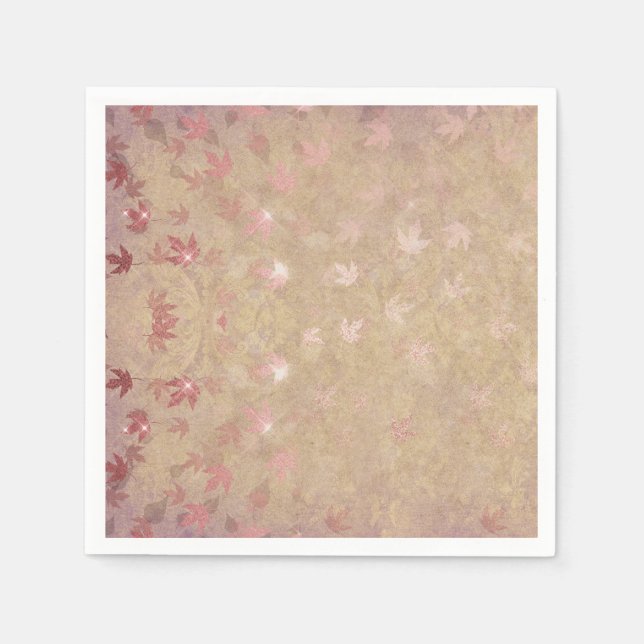 Pastellfärgade Löv Pappersservett (Framsidan)