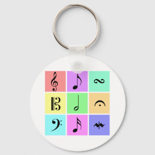 pastellfärgade musiksymboler nyckelring