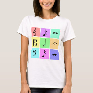 pastellfärgade musiksymboler tröja