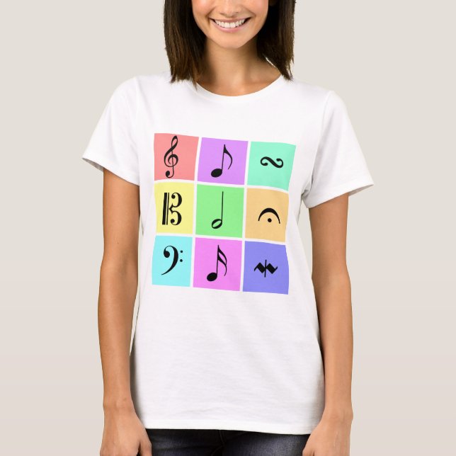 pastellfärgade musiksymboler tröja (Framsida)
