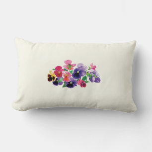 Pastellfärgade Pansies Lumbarkudde