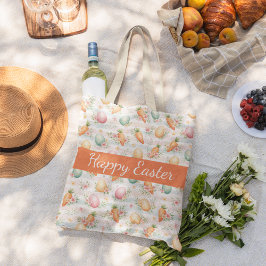 Pastellfärgade påskägg & morötter Vattenfärgsmönst Jumbo Tygkasse