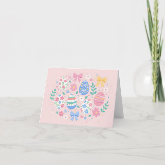 Pastellfärgade påskäggsillustrationer kort