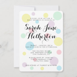 Pastellfärgade polka dotsbaby showerinbjudningar inbjudningar