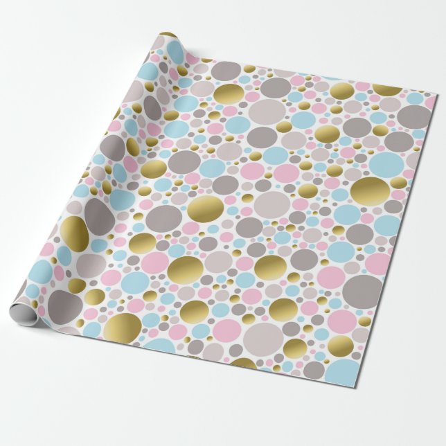 Pastellfärgade popcornprickar mönster presentpapper (Utrullad)