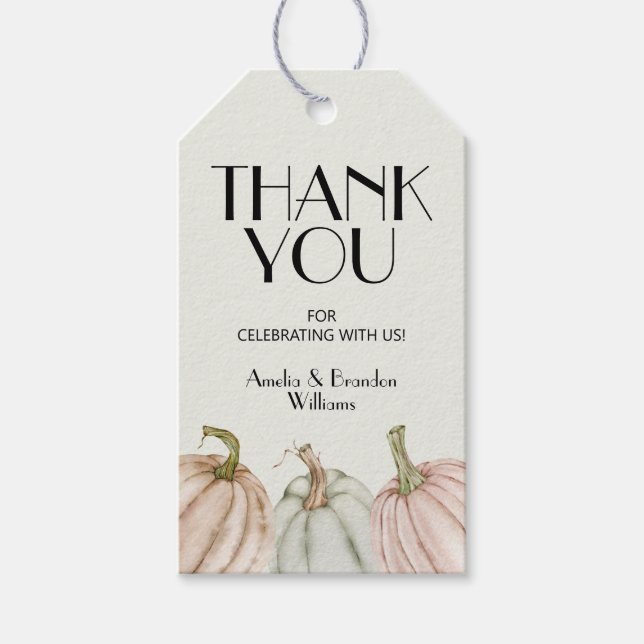 Pastellfärgade pumpor Könsneutrala baby shower-fav Presentetikett (Framsidan)