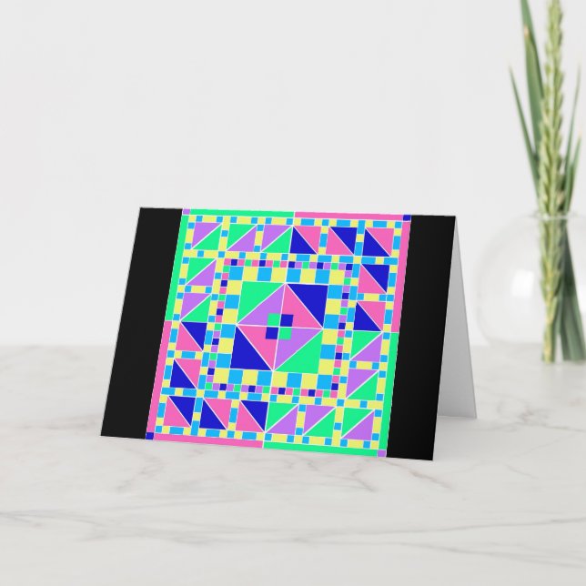 Pastellfärgade Rangoli med det svart Diwali för Kort (Framsida)