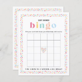 Pastellfärgade Regnbåge Baby Shower Bingo Spel