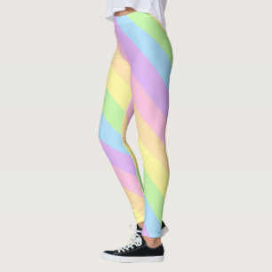 Pastellfärgade regnbågefärgadrandar/Leggins Leggings