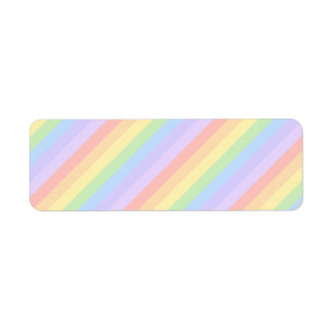 Pastellfärgade regnbågeStripes. Returadress Etikett