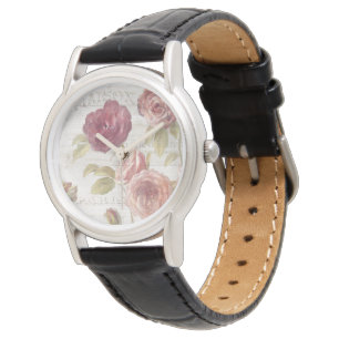 Pastellfärgade rosa franska ro armbandsur