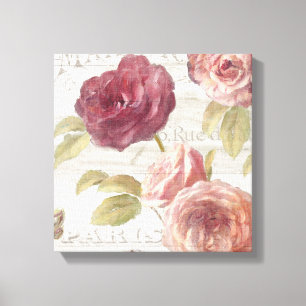 Pastellfärgade rosa franska ro canvastryck
