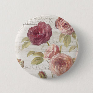 Pastellfärgade rosa franska ro knapp