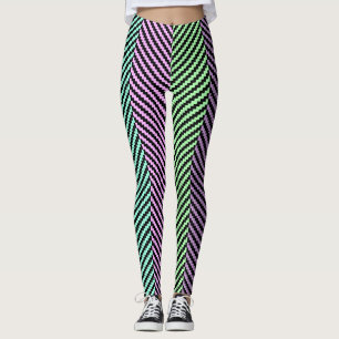 Pastellfärgade sicksackstrumpor leggings