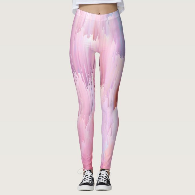 Pastellfärgade tekniskt fel leggings (Framsida)