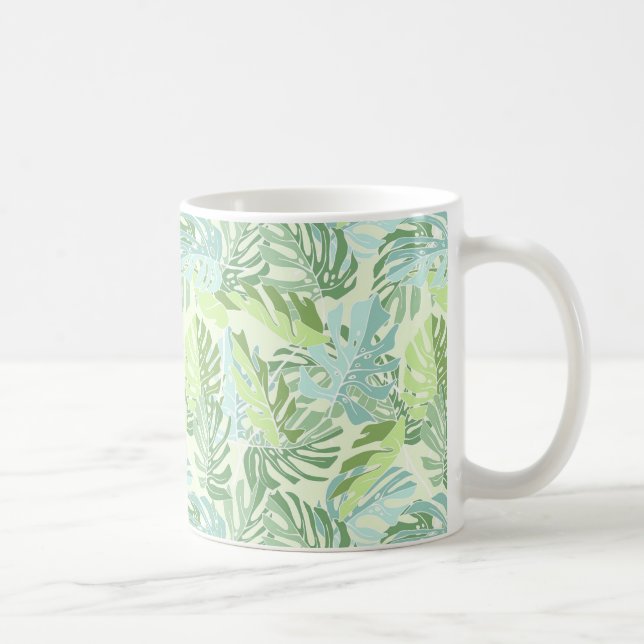 Pastellfärgade tropiska handflatanlöv kaffemugg (Höger)