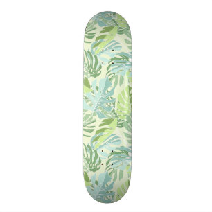 Pastellfärgade tropiska handflatanlöv mini skateboard bräda 18,7 cm