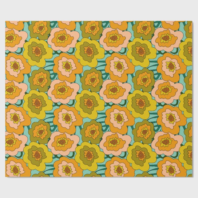 Pastellfärgade vallmopapper presentpapper (Platt)