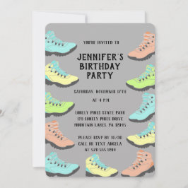 Pastellfärgade vandrarstövlar anpassade inbjudningar