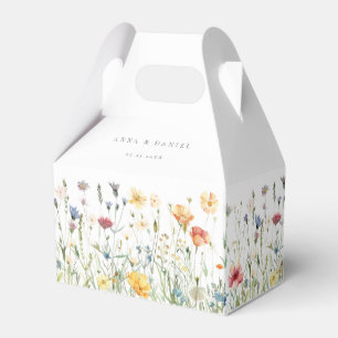 Pastellfärgade vildblommiga bröllopspresentlådor presentaskar