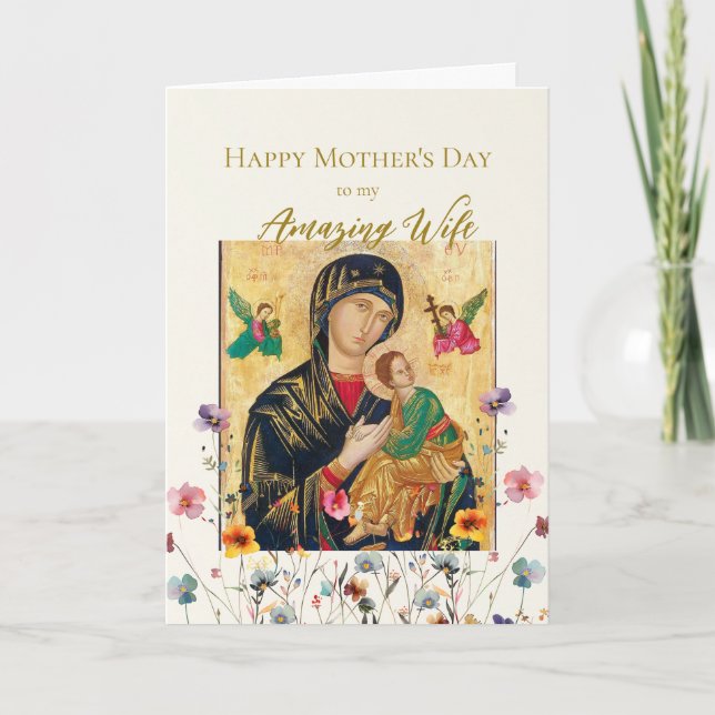 Pastellfärgade vildblommor make till hustru Mors d Kort (Framsida)