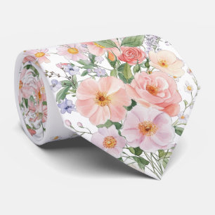 Pastellfärgade vildblommor slips