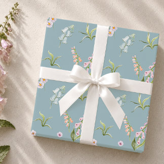 Pastellfärgat ängsblommeinpackningspapper presentpapper