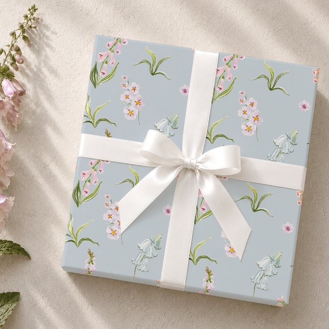 Pastellfärgat ängsblommeinpackningspapper presentpapper (Skapare uppladdad)