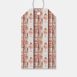 Pastellfärgat balettema med band och tutuer presentetikett