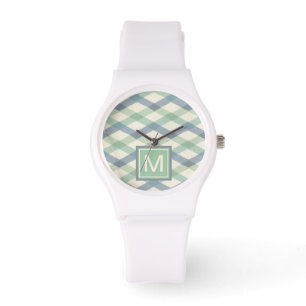 Pastellfärgat geometriskt mönster för Monogram  Armbandsur