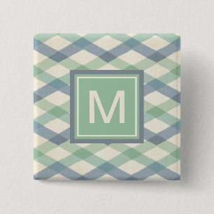 Pastellfärgat geometriskt mönster för Monogram Knapp