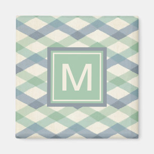 Pastellfärgat geometriskt mönster för Monogram Magnet