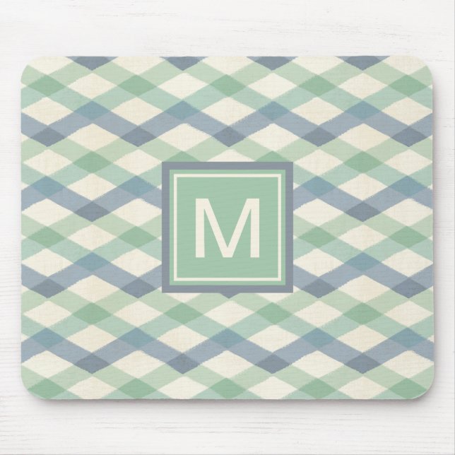 Pastellfärgat geometriskt mönster för Monogram | Musmatta (Framsidan)