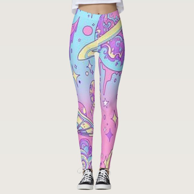 Pastellfärgat Goth utrymme Leggings (Framsida)