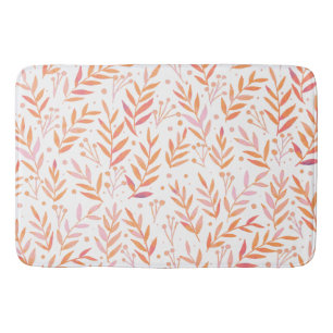 Pastellfärgat grenar orange och rosa badrumsmatta