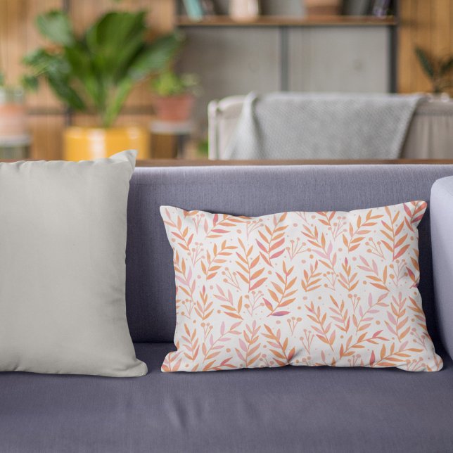 Pastellfärgat grenar orange och rosa prydnadskudde (Skapare uppladdad)