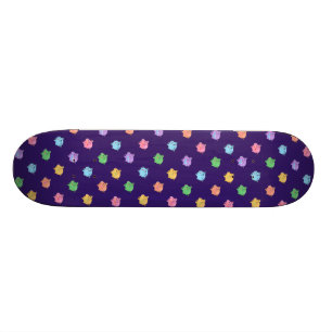 Pastellfärgat grismönster skateboard bräda 21,5 cm