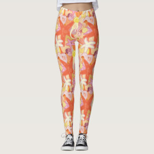 Pastellfärgat havsvarelsemönster leggings