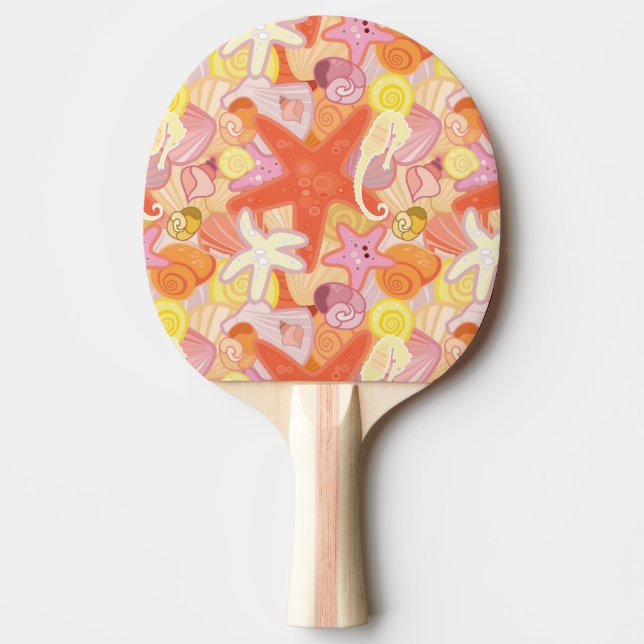 Pastellfärgat havsvarelsemönster pingisracket (Framsidan)